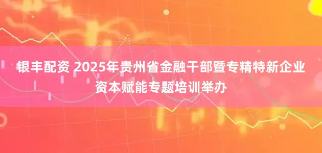 银丰配资 2025年贵州省金融干部暨专精特新企业资本赋能专题培训举办
