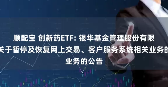 顺配宝 创新药ETF: 银华基金管理股份有限公司关于暂停及恢复网上交易、客户服务系统相关业务的公告